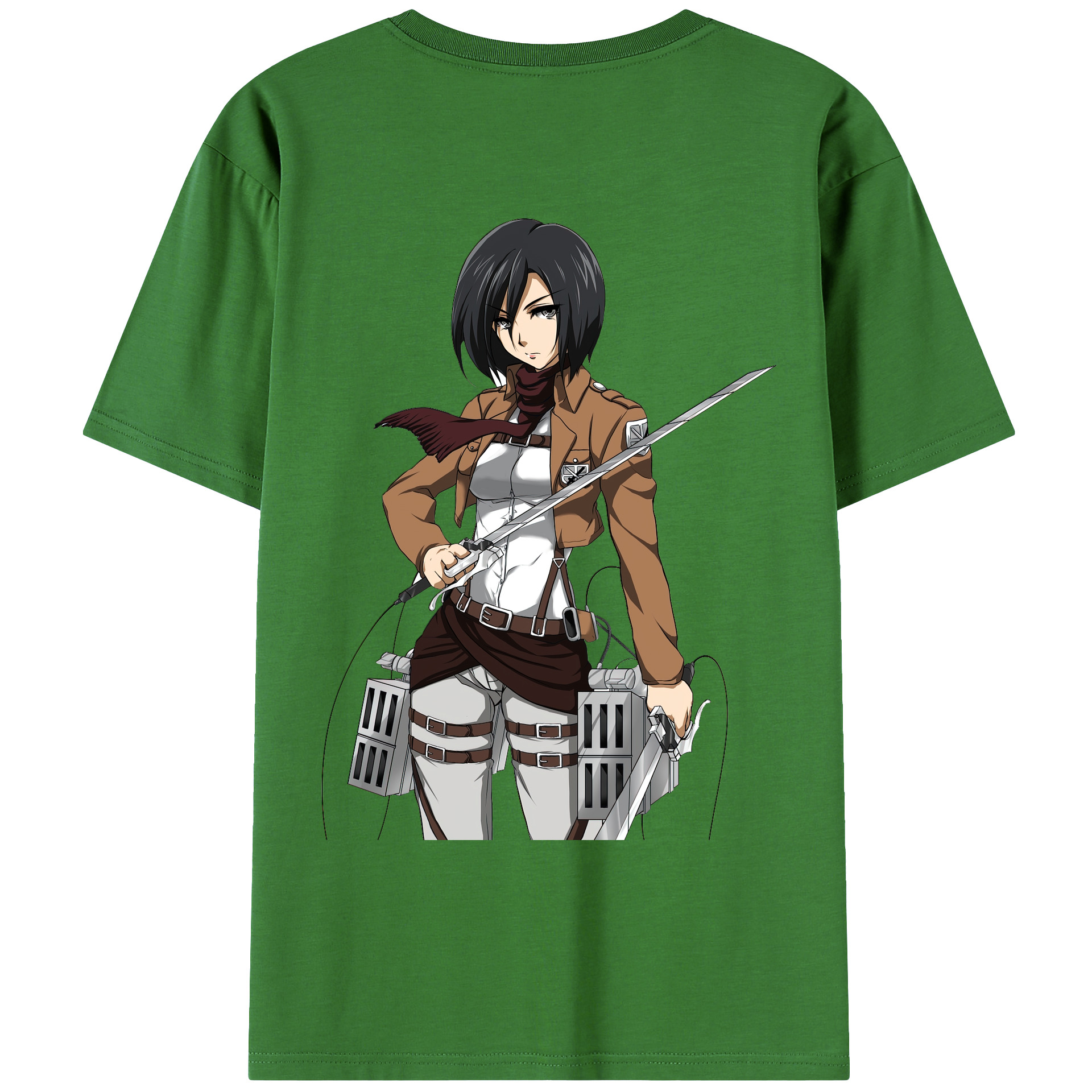 （画像用） 進撃の巨人 ミカサ·アッカーマン Attack on Titan Mikasa Ackerman レディース半袖Tシャツ(バックプリント)